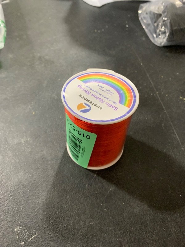 Photo 1 of 330 Feet Satin Nylon String, 1 mm Silky Smooth Durable Nylon Cord for Jewelry Making, Bracelets, Beading, Necklaces, Macrame, Kumihimo, Rattail, and Chinese Knot Craft