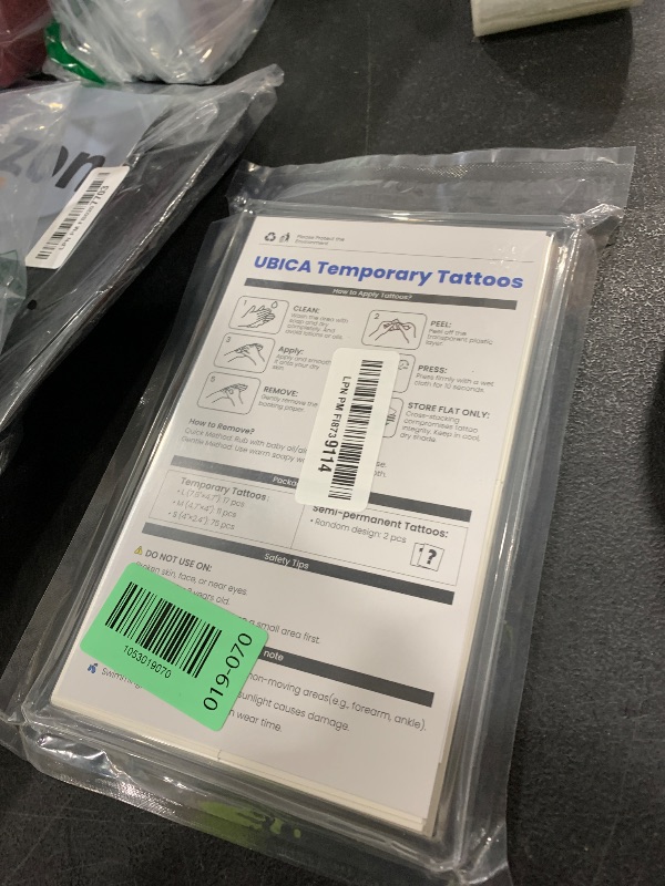 Photo 1 of 105 Sheets Large Temporary Tattoos For Women Men Adult, Dragon Tiger Wolf Tribal Christian Floral Halloween Fake Tattoo Stickers, Black Realistic Arm, Leg, Hand Body Waterproof Art