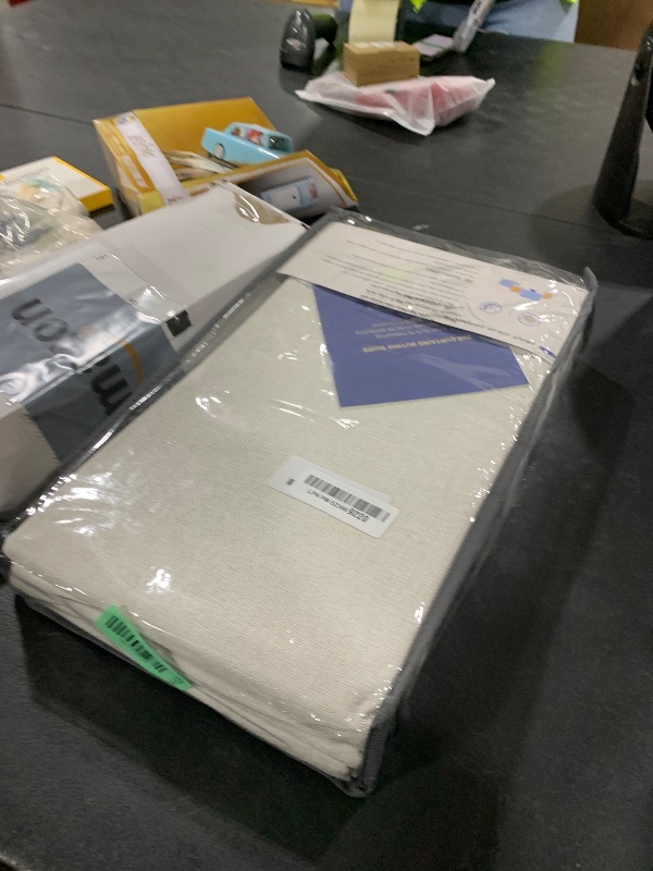 Photo 1 of 100% Blackout Shield Linen Blackout Curtains for Bedroom 96 Inches Long, Back Tab/Rod Pocket Living Room Drapes, Thermal Insulated Blackout Curtains 2 Panels Set, 50" W x 96" L, Beige