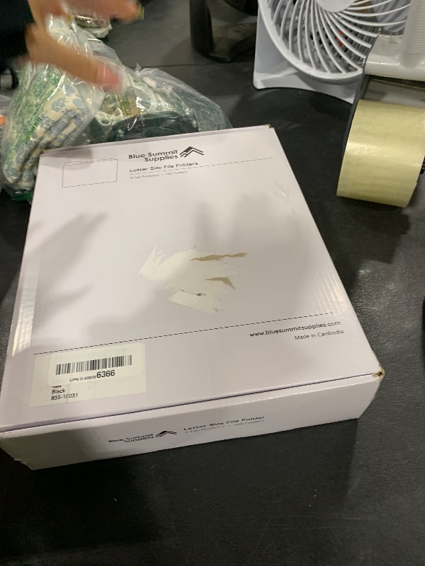 Photo 1 of 100 Blue Summit Supplies Black File Folders - Letter Size File Folders with 1/3 Cut Tabs, Durable 11pt Black Paper, Holds Letter Size Documents, Black Folder 100 Pack