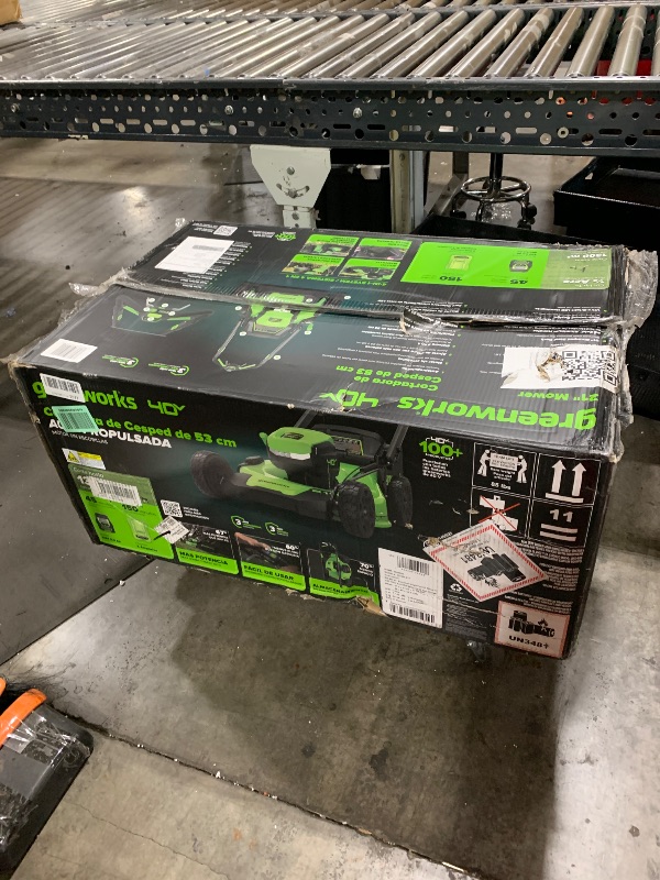Photo 1 of Greenworks 40V 21" Brushless Cordless (Self-Propelled) Lawn Mower (LED Headlight + Aluminum Handles), 5.0Ah Battery and Charger Included (75+ Compatible Tools)