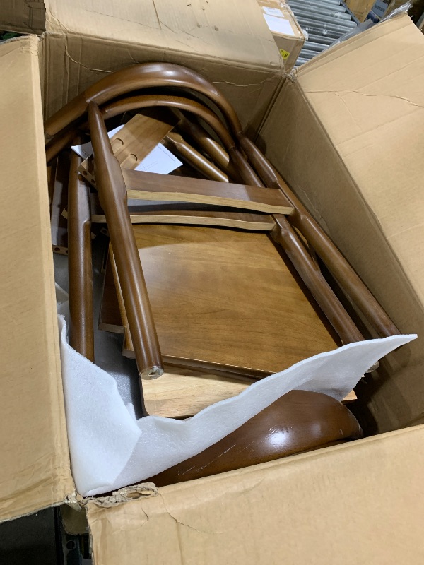 Photo 1 of DELAVIN Solid Wood Dining Chairs Set of 4,Kitchen Chairs with Solid Oak Wood Legs, Farmhouse Style High Ladder Back Dining Room Chairs,Walnut