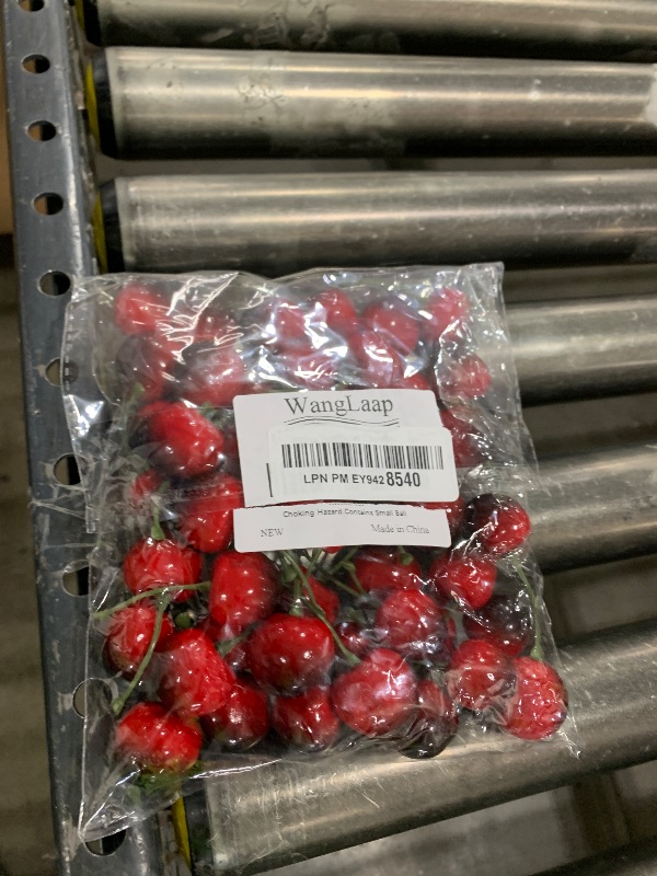 Photo 1 of WangLaap 50Pcs Red Black Artificial Cherries 30mm/1.18inch Simulation Lifelike Cherry Fake Fruit for Home Kitchen Dining Decoration (Red Black)