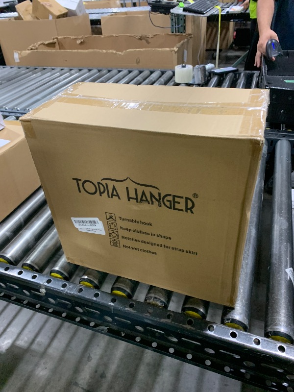 Photo 1 of TOPIA HANGER Wooden Coat Hangers 30 Pack, White Wood Suit Hangers with Non Slip Pants Bar, 360° Swivel Hook and Shoulder Notches f