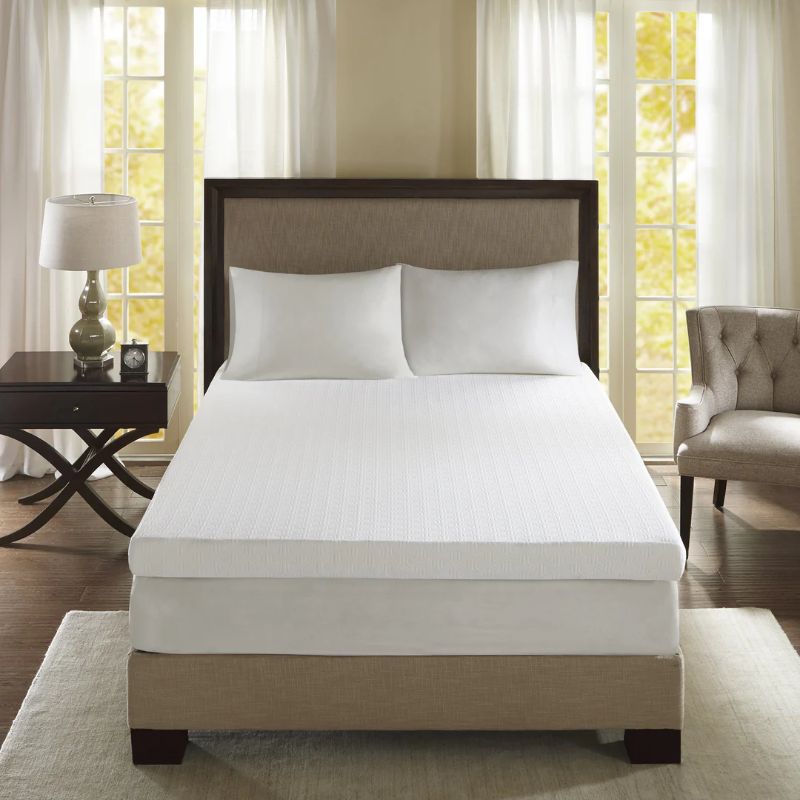 Photo 1 of 4" Gel Memory Foam with 3M Cover White Mattress Topper