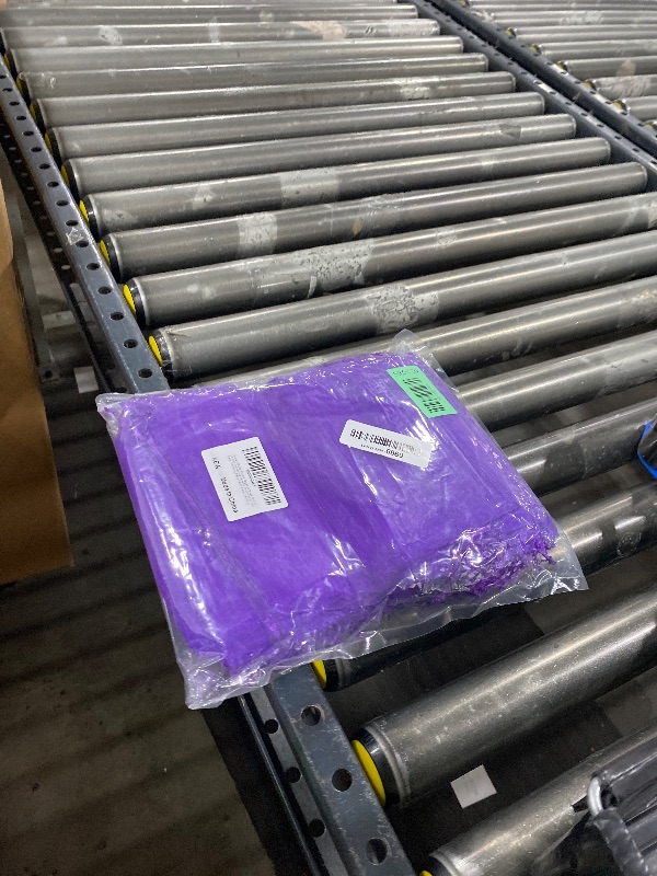 Photo 1 of 100pcs Purple Organza Gift Bags 6X9 Inch Small Mesh Drawstring Pouch Jewelry Bags for Wedding Party Favor Halloween Goodie Treat Bag