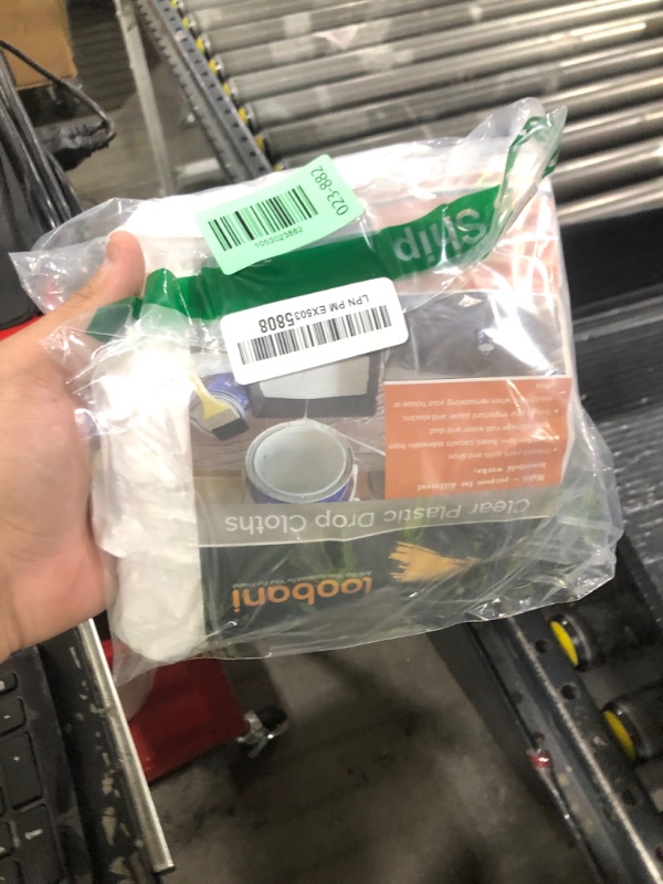 Photo 1 of 10 Piece Painter Plastic Drop Cloths Sheet,Waterproof Anti-dust Cover,9x12 Feet Disposable Tarp for Painting for Couch/Furniture Cover