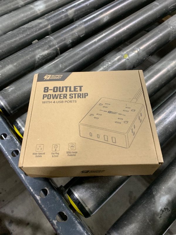 Photo 1 of 10Ft Extension Cord with Multiple Outlets, Flat Plug Surge Protector Power Strip 10 Ft Long Cord, 8 Outlets & 4 USB Ports (2 USB C), Desk Charging Station for Home Office, College Dorm Room Essentials