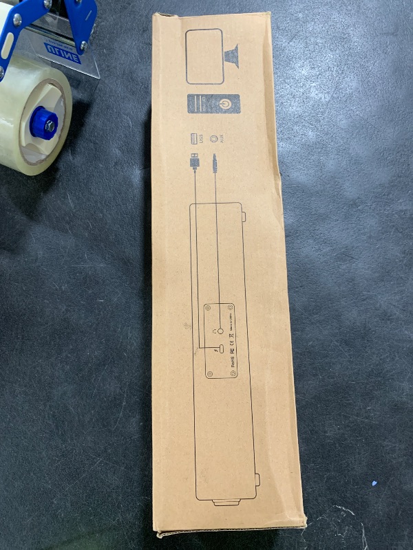 Photo 1 of MICA Bluetooth Computer Speakers, Angled Wooden PC Speakers, 3.5mm Aux-in Connection, Wired USB Powered Computer Sound Bar for Desktop Monitor, Laptop, Tablet - Gray (M30T)