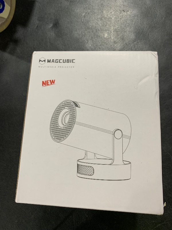 Photo 1 of Magcubic Mini Projector with WiFi 6 and Bluetooth 5.4, Portable Projector 4K support, 5w Soundbase Speaker, Auto Vertical Keystone 180°Rotatable Smart Proyector for Movie Home Outdoor HY300Pro+ (Grey)