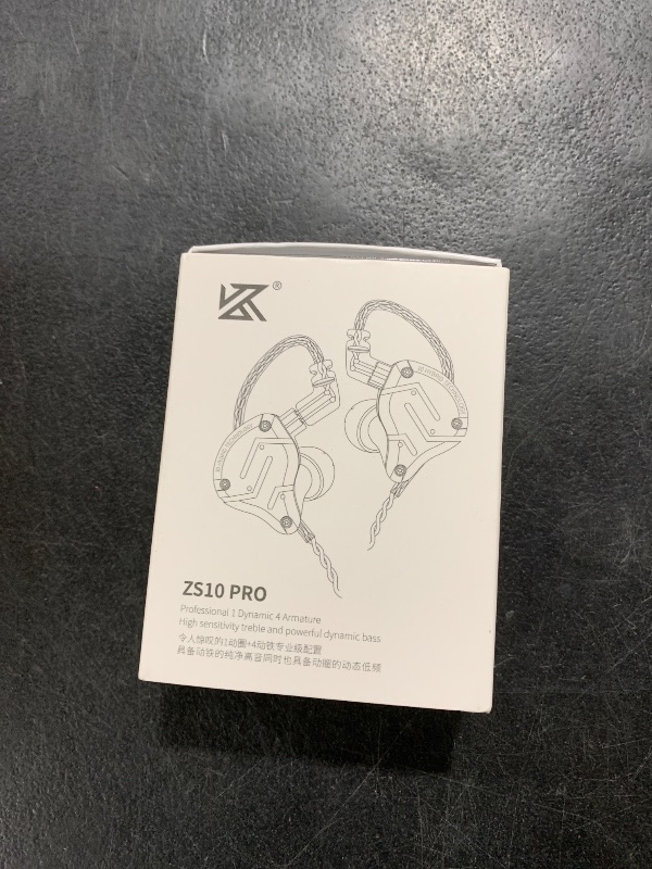 Photo 1 of Linsoul KZ ZS10 Pro, 4BA+1DD 5 Driver in Ear Monitor, HiFi Wired Earbuds, Gaming Earbuds, Hybrid IEM Earphones with Stainless Steel Faceplate, Detachable Cable for Musician(Without Mic, Dark Black)