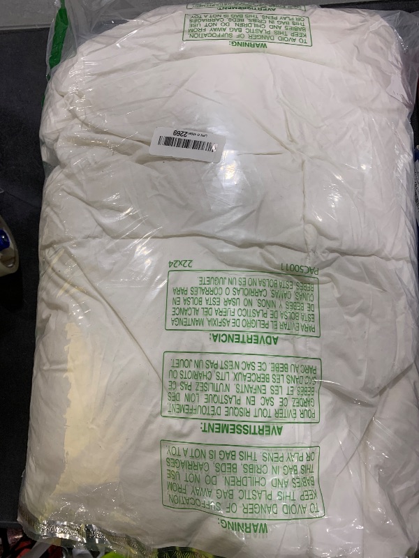 Photo 1 of DOWNCOOL Feather Comforter Queen Size, White Fluffy Duvet Insert Queen with Ultra Soft 100% Cotton Cover, All Season Luxurious Hotel Bedding Comforters with Corner Tabs, 90"x90"