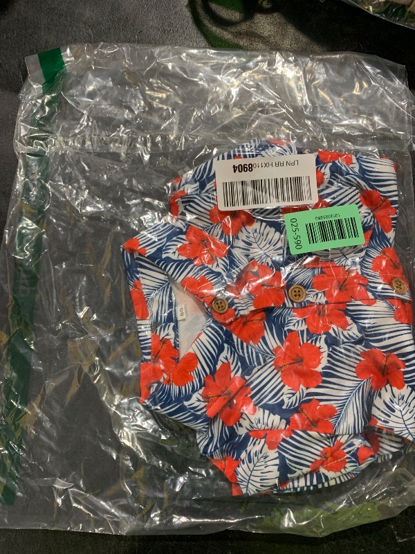 Photo 1 of MINIFEIKO 6-12 Months Baby Boy Hawaiian Outfit Beach Infant Shorts Set Clothes for Summer Floral Red