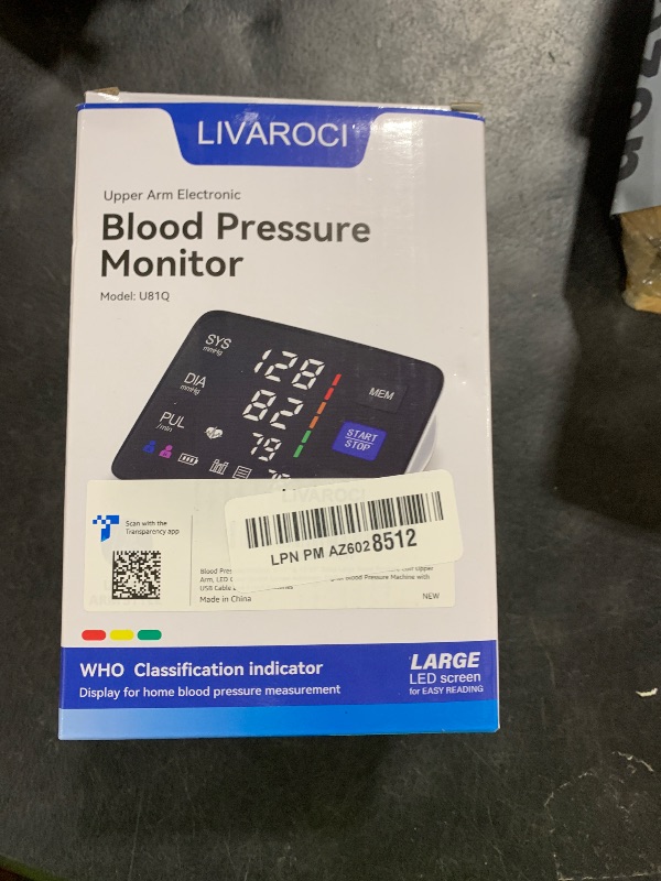 Photo 1 of Blood Pressure Monitor, 9-17'' & 13-21'' Extra Large Blood Pressure Cuff Upper Arm, LED Color Backlit Screen Automatic Digital Blood Pressure Machine with USB Cable and 4 AAA Batteries