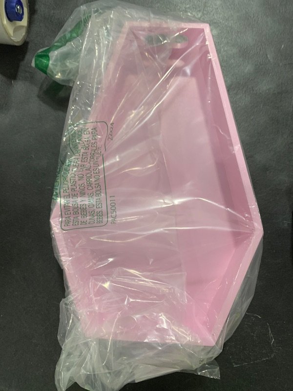 Photo 1 of Pink Halloween Decor - Coffin Tray 14.2'' Tall Halloween Decorations for Her - Sturdy Reusable Girly Pastel Goth Room - Spooky Gothic Home
