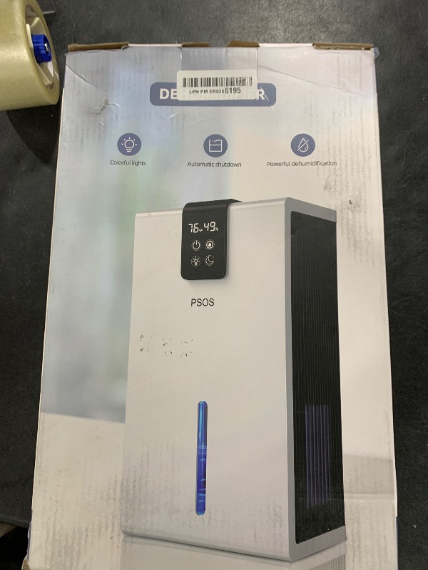 Photo 1 of Dehumidifier for Home, 98OZ Tank Water,(1000 sq.ft) Dehumidifier for Bathroom,Badroom,Basement,with Auto Shut Off, 7 Color LED,White
