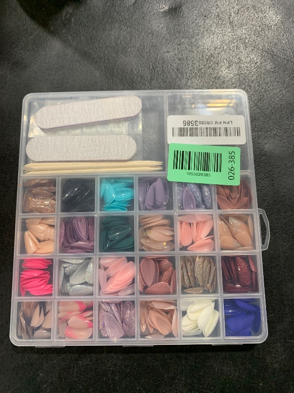 Photo 1 of FANDAMEI Press on Nails, 24 Colors 576PCS Press on Nails Almond, Matte Glossy Press on Nails Short Almond, Glitter Fake Nails, Press on Nails French Tip Natural, Press on Nails for Nail Art