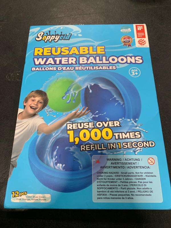 Photo 1 of 12Pcs Reusable Water Balloons, Pool Beach water Toys for Boys and Girls, Outdoor Summer Toys for Kids Ages 3-12