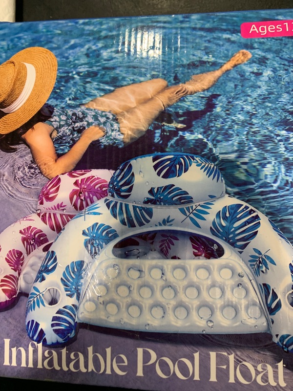 Photo 1 of [2025 New Upgraded] Pool Floats for Adult -Floating Lounge Chairs,Inflatable Pool Floats with Cup Holders 2 Repair Patch Suit for Swimming Pools, Beach, Pool Toys,Backyard Party,Lakes?2 Packs