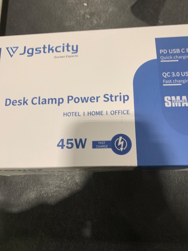 Photo 1 of Jgstkcity Desk Clamp Power Strip,45W Fast Charging Station,4 USB-C,4 USB-A,Desk Mount Surge Protector,1875W Extension Cord with Multiple Outlets,ETL Listed,for Home Office Dorm Room