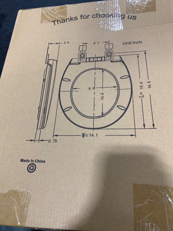 Photo 1 of Aünsffer Toilet Seat Round Soft Close16.5'', Toilet Lid Slow Close Quiet No Slam, Easy Installation & Release?Safe PP Material Easy Clean, Comfortable Ergonomic Design, 2 Years Support, White Plastic