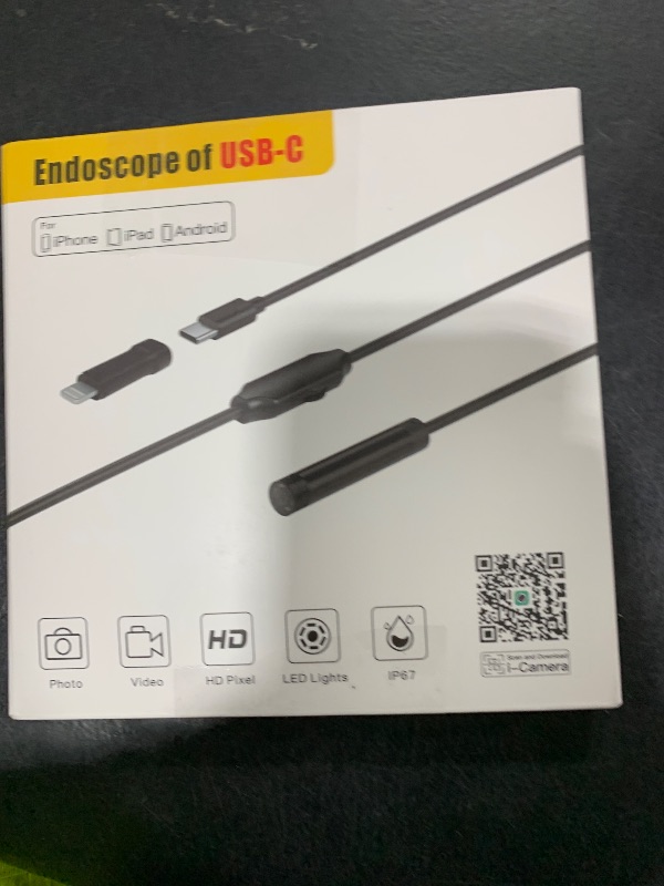Photo 1 of POLEDY Endoscope Camera with Light, 1920P HD Borescope, 8 Adjustable LED Light, IP67 Waterproof 16.4ft Snake Camera, Semi-Rigid Cable Inspection for Android, iOS