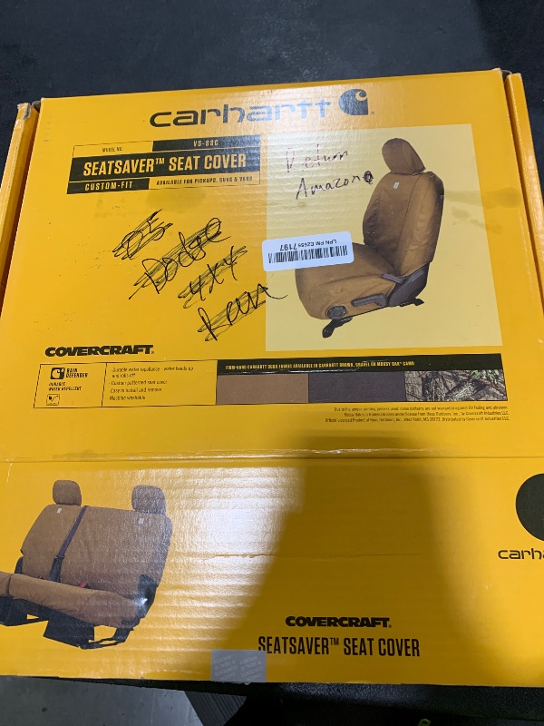 Photo 1 of Carhartt SeatSaver Front Row Custom Fit Seat Cover for Select Ram Models - Duck Weave (Gravel)