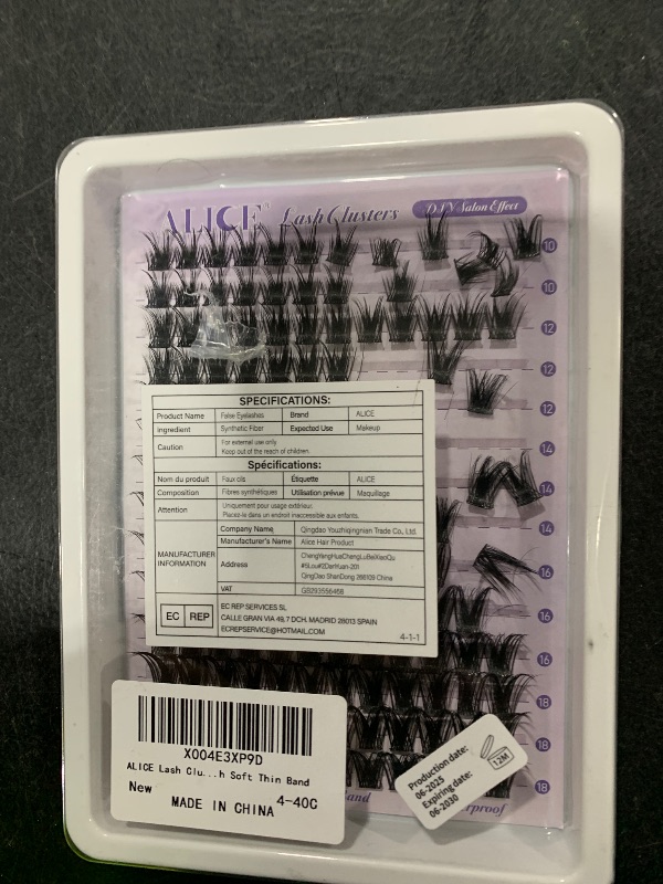 Photo 1 of ALICE Lash Clusters Wispy Eyelash Clusters 10-18mm 168pcs Cluster Eyelash Extensions Natural Volume Lash Extensions DIY Individual Lashes Clusters with Soft Thin Band