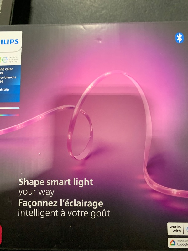 Photo 1 of PHILIPS Hue Indoor 10 Ft Smart RGBWW LED Solo Lightstrip Base Kit, 1 Pack, Control with Hue App, LED Strip Lights Compatible with Alexa, Google Assistant and Apple HomeKit