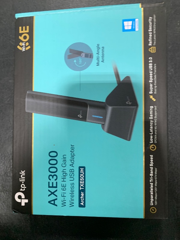 Photo 1 of TP-Link WiFi 6E USB Adapter for Desktop PC - (Archer TXE50UH) AXE3000 Tri-Band Wireless Network Adapter, Ultra-Low Latency, MU-MIMO, OFDMA, Refined Security, WPA3, Supports Windows 11/10