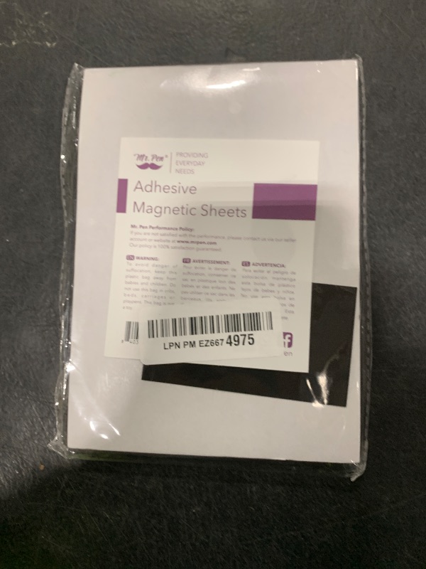 Photo 1 of Mr. Pen- Adhesive Magnetic Sheets, 5" x 7", 12 Pack, Magnetic Sheet, Magnetic Paper, Magnet Paper Sheets, Magnetic Sheets with Adhesive Backing, Flexible Magnetic Sheet, Photo Magnets, Magnet Sheet