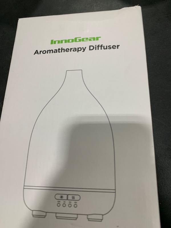 Photo 1 of InnoGear Oil Diffuser, 300ML Ceramic Diffuser for Essential Oils Handcrafted Aromatherapy Diffuser Ultrasonic Cool Mist Humidifier with 4 Timers Waterless Auto Off for Room Office, White Base