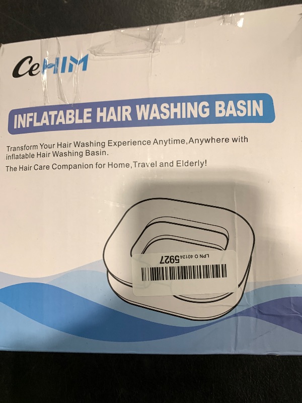Photo 1 of Cehim Inflatable Shampoo Basin - Portable Shampoo Bowl, Hair Washing Basin for Bedridden, Disabled,Injured, Hair Wash Tub for Dreadlocks and at Home Sink Washing (White)