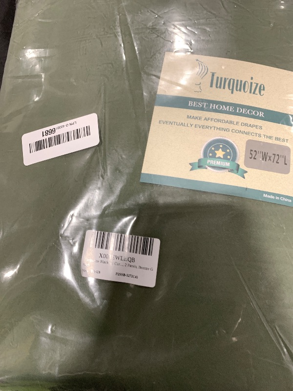 Photo 1 of Turquoize Blackout Curtains 72 Inch Length Rod Pocket Back Tab Blackout Curtains for Bedroom Insulated Curtains Room Darkening Window Treatments for Small Windows, 52" x 72", 2 Panels, Bronze Green