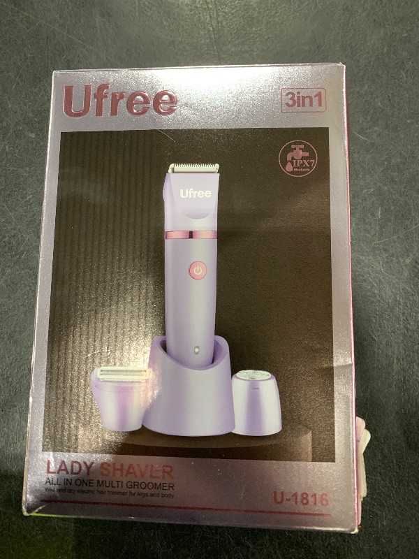Photo 1 of Ufree Bikini Trimmer Electric Razors for Women, Rechargeable Pubic Body Hair Trimmer Electric Shaver for Legs Body Hair, Bikini Shaver IPX7 Waterproof, Gifts for Women, Purple