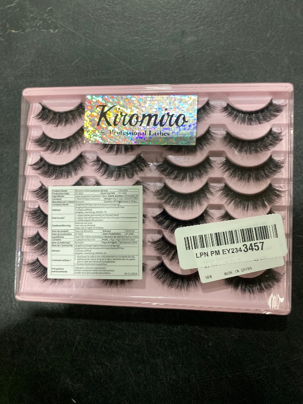 Photo 1 of False Eyelashes D-Curl Faux Mink Lashes Fake Lashes Extensions Wispy Lash Soft Russian Strip Eyelashes Pack, 14 Pairs