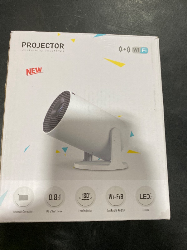 Photo 1 of ENUOSUMA Super Mini Projector with WIFI 6 and Bluetooth, 4K 1080P Support Portable Projector, Built-in App, Android 11, 200 ANSI, Auto Keystone Correction, Video Projector for Laptop/PC/Smartphone