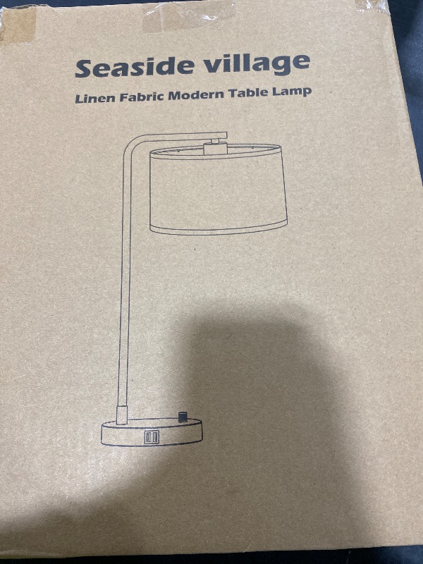 Photo 1 of Tall Table Lamp with USB C+A Ports, Fully Stepless Dimmable Modern Minimalist Bedside Nightstand Lamp, Reading Desk Lamp for Bedroom, Living Room, Study Room, Office, 9W 3000K LED Bulb Included