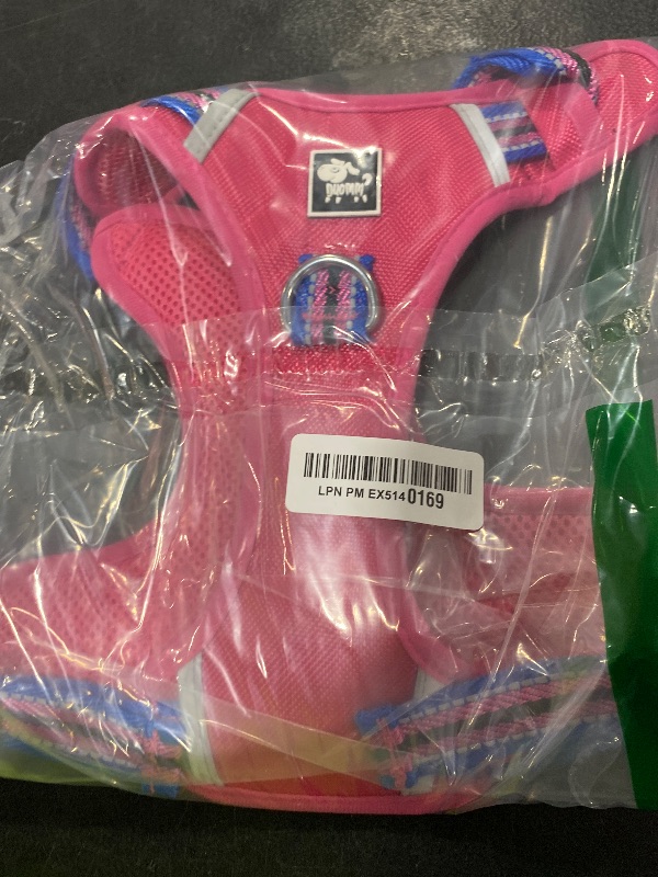 Photo 1 of JUFOO No Pull Dog Harness with Easy Control Soft Handle for Small Medium Large Dogs,Reflective Adjustable Puppy Harness,Heavy Duty Girl Boy Pet Vest with Safety Buckle (Pink, S)