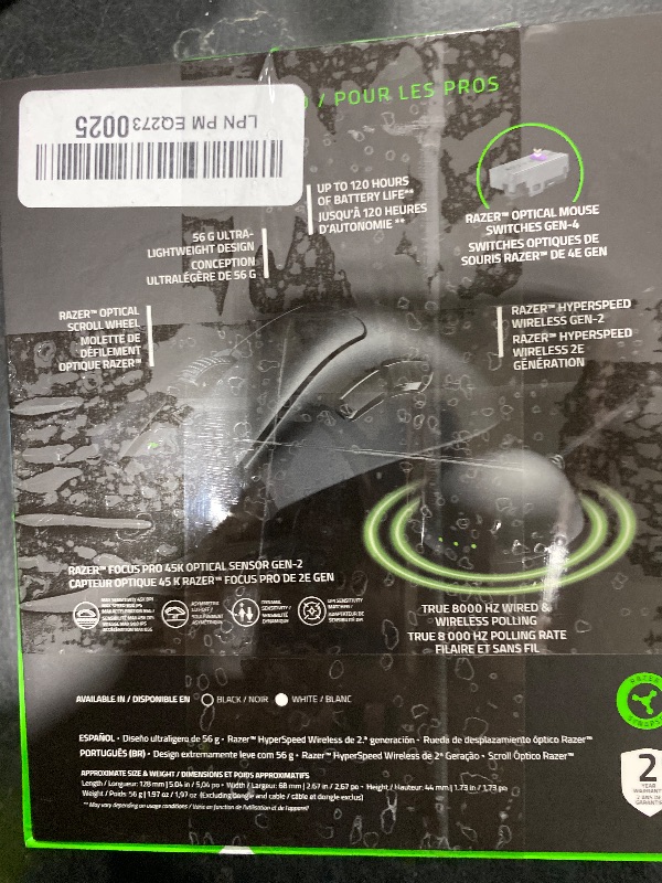 Photo 1 of Razer DeathAdder V4 Pro Wireless Gaming Mouse: 56g Lightweight - HyperSpeed Wireless Gen-2 - Optical Scroll Wheel - Optical Switches Gen-4 - Focus Pro 45K Sensor Gen-2 - Up to 150 Hr Battery - Black