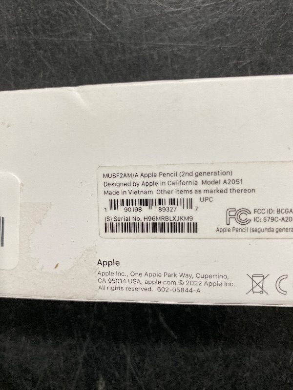 Photo 1 of Apple Pencil (2ND Generation) (MU8F2AM/A)