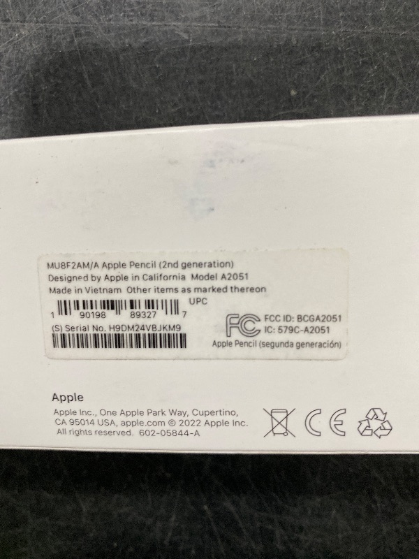 Photo 1 of Apple Pencil (2ND Generation) (MU8F2AM/A)