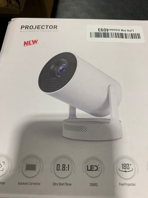 Photo 1 of ?Electric Focus?Mini Portable Projector with 4K Support, Bluetooth 5.4 WIFI6, 5watt Sound Base Speaker, 260 ANSI, Android 11, 210° Rotation , Auto Keystone Correction Video Projector HY300 PLUS