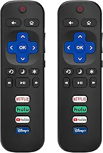 Photo 1 of (Pack of 2) Replacement Remote Control Only for Roku TV, Compatible for TCL Roku/Hisense Roku/Onn Roku/Sharp Roku/Element Roku/Westinghouse Roku/Philips Roku Smart TVs (Not for Roku Stick and Box)