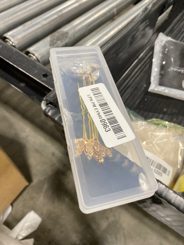 Photo 1 of 10 Pieces Crystal Wedding Hair Pins Rhinestone Bridal Hair Clips Pins for Bride Bridesmaids Women (Gold)