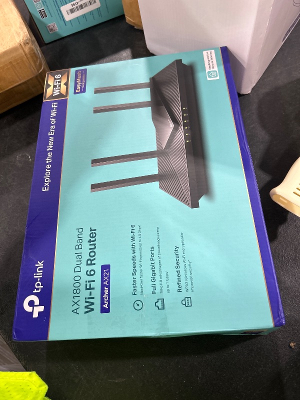 Photo 1 of TP-Link AX1800 WiFi 6 Router V4 (Archer AX21) – Dual Band Wireless Internet, Gigabit, Easy Mesh, Works with Alexa - A Certified for Humans Device, Free Expert Support