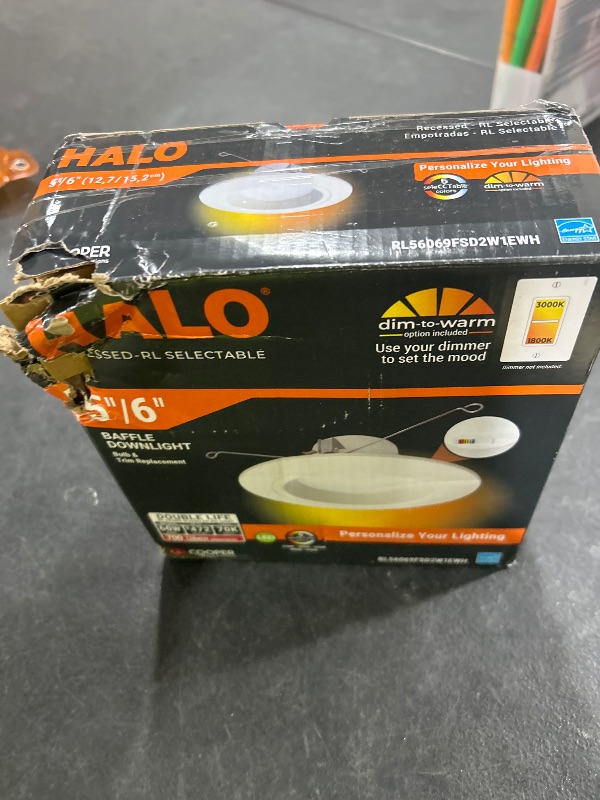 Photo 1 of HALO RL 5/6-Inch Recessed LED Trim Downlight with Selectable Color Temperatures - RL56069FSD2W1EWH