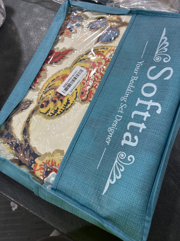 Photo 1 of Softta Vintage Luxury Flower Leaves King Size Bedding Set 4Pcs Duvet Cover + Flat Sheets Set + 2 Pillowcases Boho Floral 100% Egyptian Cotton Colorful Red Orange Blue