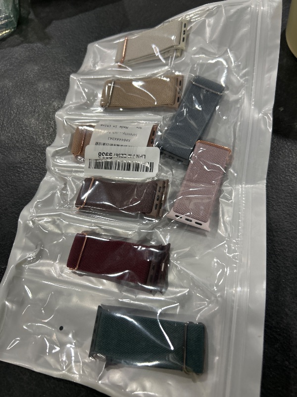 Photo 1 of 10 Pack Stretchy Bands Compatible with Apple Watch Band 40mm 38mm 41mm 42mm 44mm 45mm 46mm 49mm Women Men, Water-Resistant Solo Loop Elastic Sport Straps for iWatch Series 11 10 9 8 7 6 5 4 3 SE Ultra