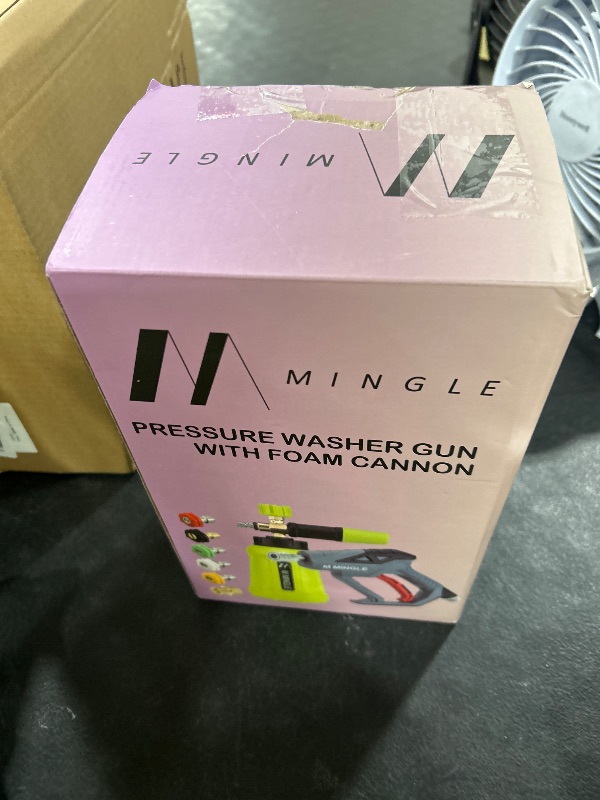 Photo 1 of M MINGLE High Pressure Washer Gun Snow Foam Lance, 4000 PSI Cannon Foam Blaster Power Washer with 1/4" Quick Connector, Car Wash Foam Cannon Kit with 5 Pressure Washer Nozzle Tips, 1 Liter